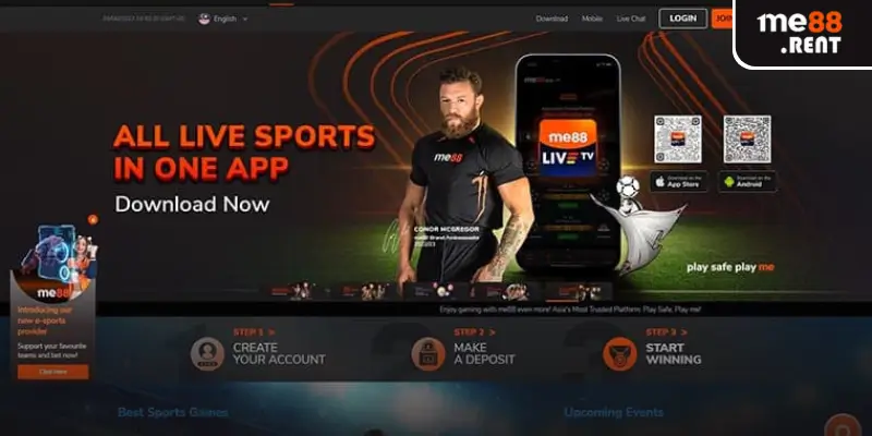 Sảnh live sport tại trang chủ Me88