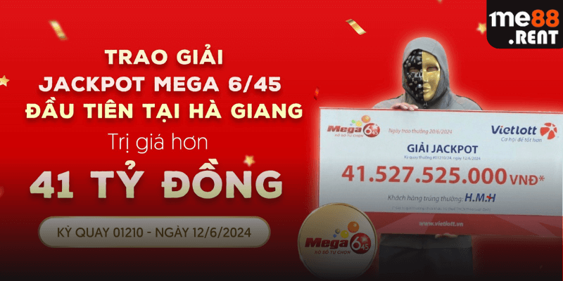 Một người chơi may mắn trúng giải Jackpot Mega 6/45